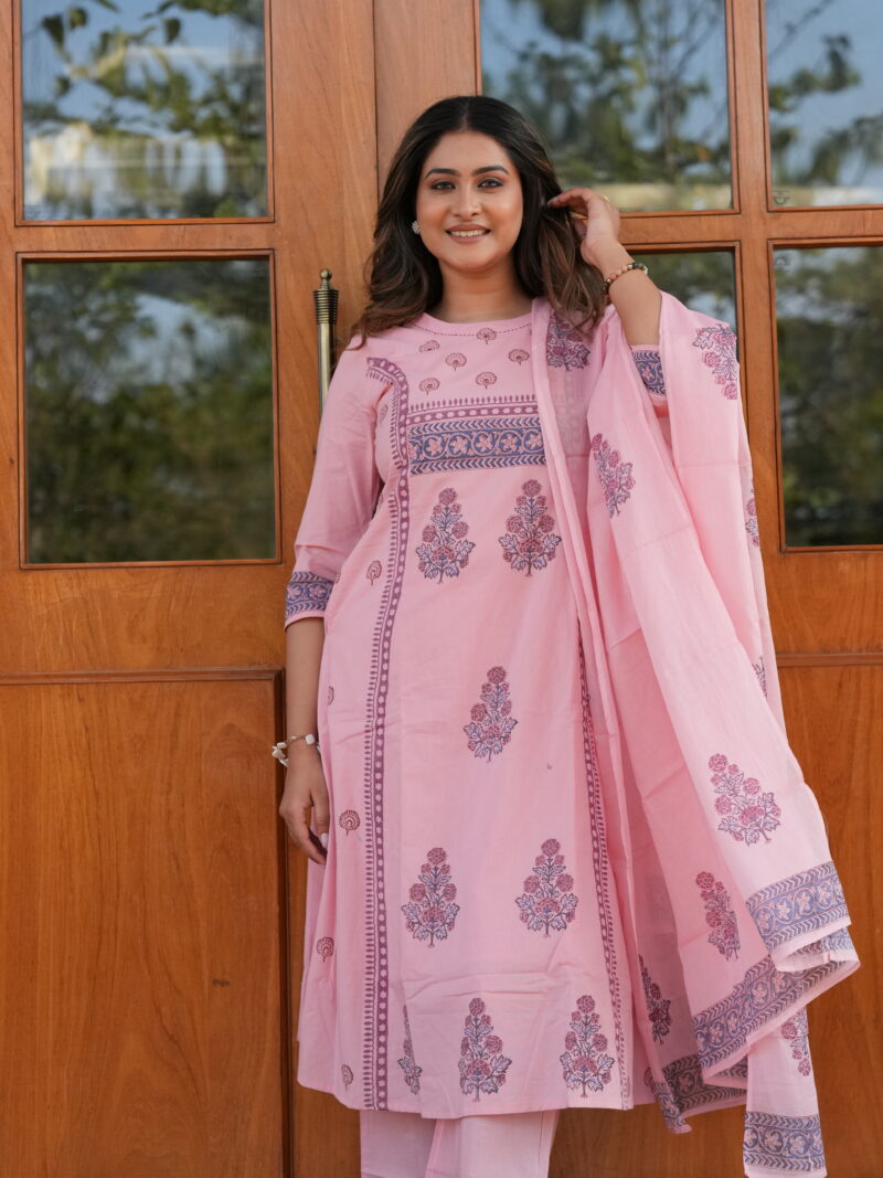 Blush Pink Grace Embroidered Kurta Set