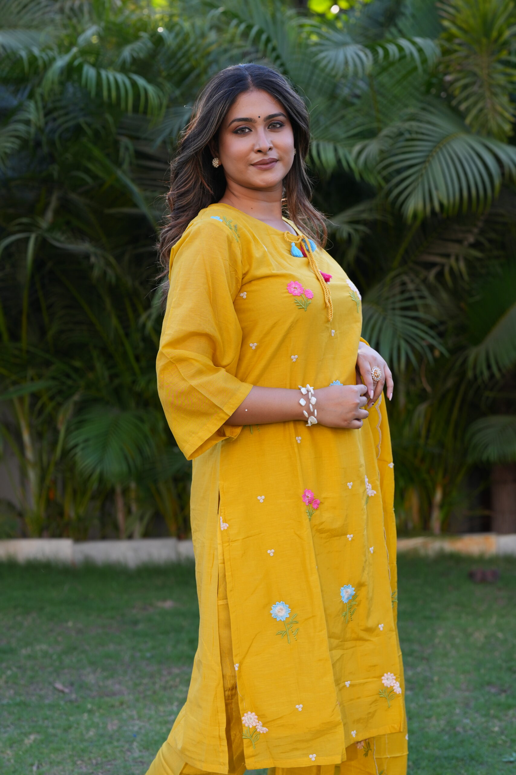 Sunshine Yellow Embroidered Kurta Set with Dupatta