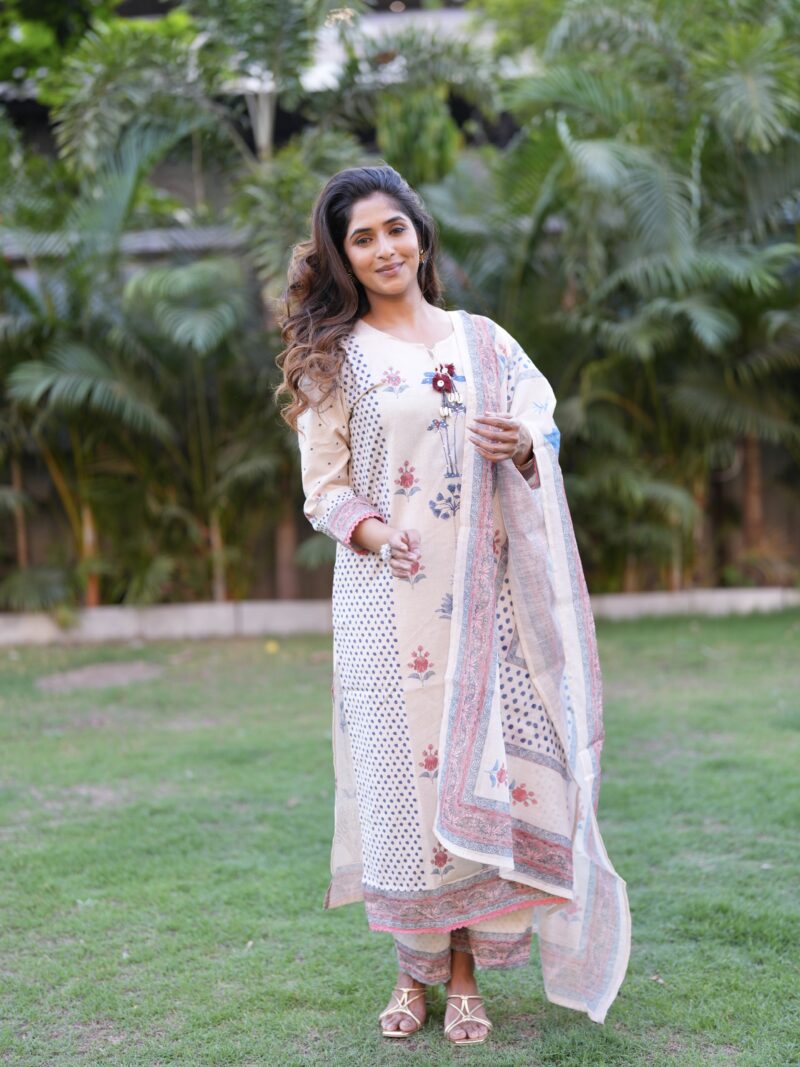 Multi-Print Kurta Set with Elegant Dupatta