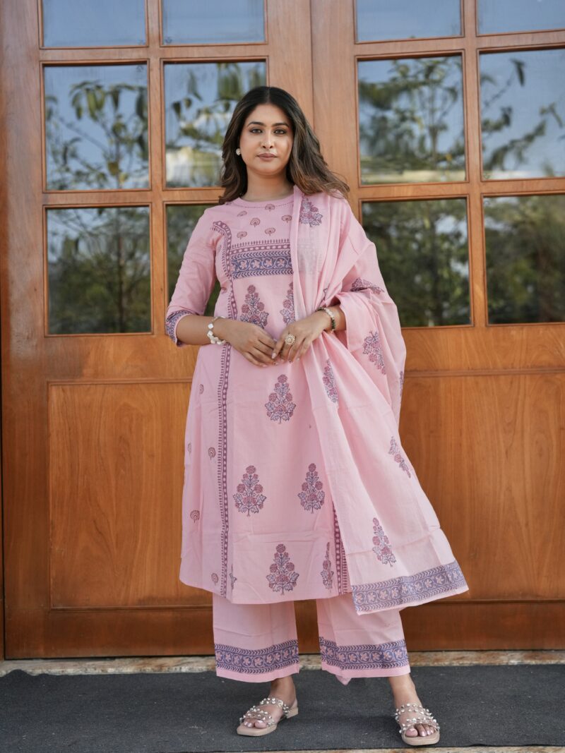Blush Pink Grace Embroidered Kurta Set